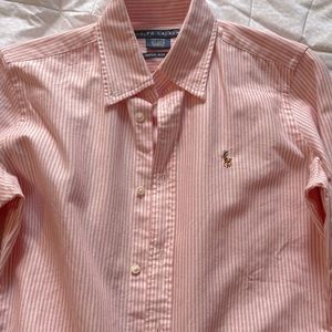 Ralph Lauren Women’s Stripe Pink & White Button Shirt.